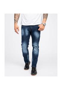 Джинсы стандартного кроя, потертый вид Rock Creek, темно-синий