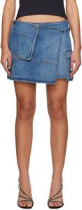 Синяя джинсовая мини-юбка карго Msgm