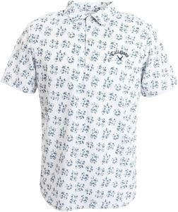 Мужская поло-рубашка Callaway C23134112 с коротким рукавом (рисунок «Насекомое и цветок», впитывает пот, быстро сохнет, защищает от УФ-излучения, антибактериальная), для гольфа, белый