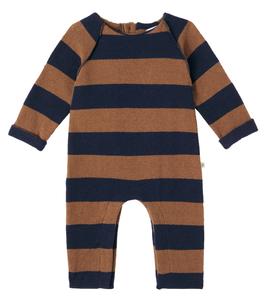 Полосатый комбинезон из хлопковой смеси Baby Wolfgang 1 + in the Family, Castagna