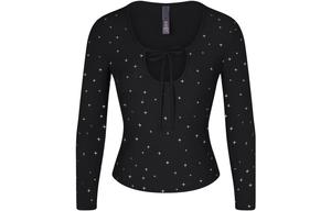 Футболка SOFT LOUNGE с длинным рукавом и укороченным кроем для женщин, принт ONYX SPARKLE/Onyx Shimmery Print Skims, onyx sparkle print/onyx shimmery print