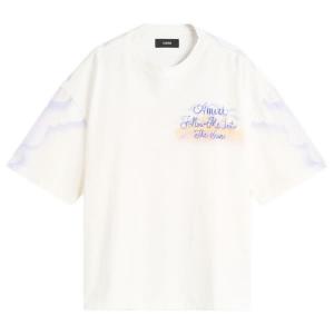 Футболка оверсайз «Следуй за мной» Amiri, цвет ivory