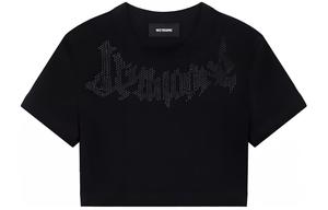 Расшитый стразами кроп-топ WE11DONE, черный