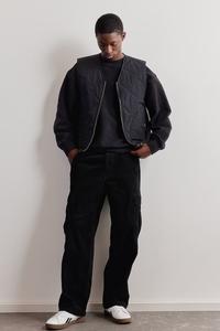 Брюки-Карго из вельвета свободного кроя H&M, черный