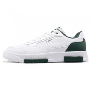 XTEP Нескользящие, износостойкие, легкие, низкие кроссовки для скейтбординга, мужские, белые, зеленые