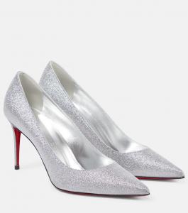 Кожаные туфли Kate 85 Christian Louboutin, серебряный