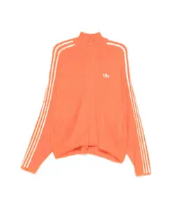 Толстовка с тремя полосками и застежкой-молнией до середины груди Adidas, оранжевый
