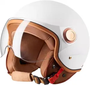 Мотоциклетные шлемы с сертификацией ECE, немецкий полушлем, ретро-шапка-бини для мужчин и женщин, полушлемы с шапочкой-черепом для мопедов, чопперов, мотоциклов, скутеров CFZWJ, White