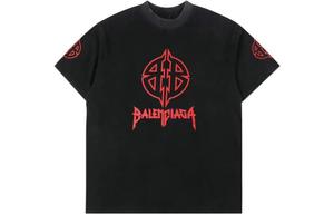 Футболка Balenciaga среднего кроя черная