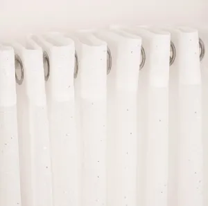 Штора на люверсах XXL с полосками шнура и блестящими пайетками, белая, 300x260 см Schöner-Leben