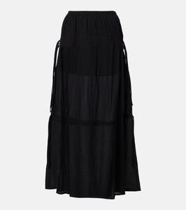 Хлопковая макси-юбка Toteme, черный