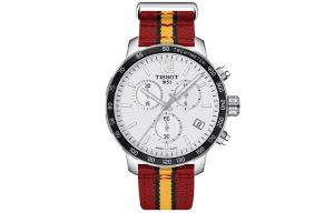 Часы мужские кварцевые механизм коллекция time jog 42mm белый циферблат корпус из нержавеющей стали нейлоновый ремешок TISSOT, красный Strap