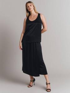 Aleya юбка миди из сатина с запахом Ghost, Black