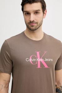 Хлопковая футболка Calvin Klein Jeans, коричневый