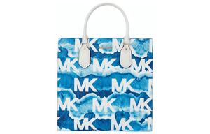 MICHAEL KORS Сумка тоут искусственная кожа средний размер женская тёмно-синий белый