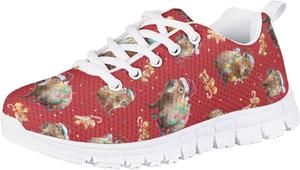 Детские кроссовки Forchrinse для девочек и мальчиков, шнуровка, беговые и теннисные, легкая спортивная обувь, обувь для праздничных мероприятий, Christmas Capybara