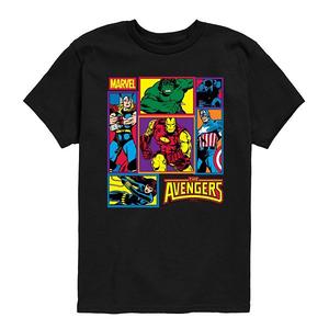 Футболка с принтом The Avengers для мальчиков 8-20 Marvel, Black