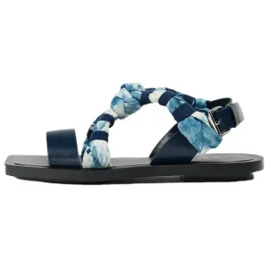 ZARA Сандалии с одним ремешком 2 см, женские, синие, коллаборация Fanglu Lin