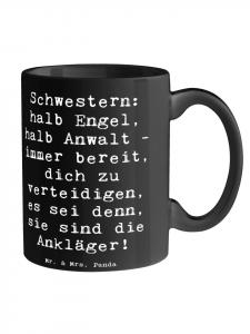 Кружка с надписью на черном Mr. & Mrs. Panda