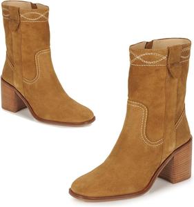 Женские замшевые ботильоны SHODENSE на толстом каблуке, молния, квадратный носок, обувь для платья, на среднем голенище, удобный 3-дюймовый каблук, короткие ботинки, мягкие, стильные, ретро, для прогулок, размер 4-11 US, Suede Brown