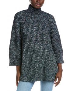 Осенний кашемировый свитер с открытым боком из смеси альпаки Autumn Cashmere, синий