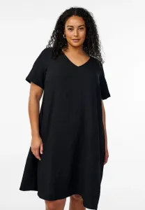 Дневное платье flash mit kurzen ärmeln und vausschnitt Zizzi, Black