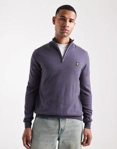 Джемпер Lyle & Scott Mid из хлопковой мериносовой пряжи с застежкой-молнией на четверть оборота в цвете x854 Graystone