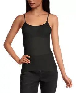 Майка из чистого шелка на тонких бретельках Oscalito, черный