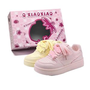 Circle small Повышенные износостойкие легкие низкие скейтерские кроссовки унисекс желто-розовые непарные с улучшенной рыбной фурнитурой