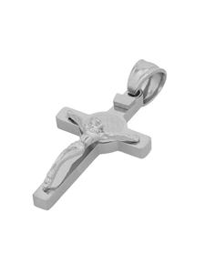 Adeliás Кулон унисекс - крест из нержавеющей стали серебристого цвета