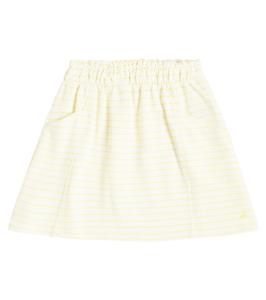 Полосатая юбка из хлопкового джерси Bonpoint, желтый