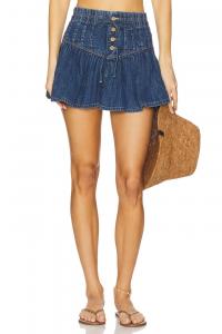 X мы свободные мини-юбка из денима Roselle Free People, high tide