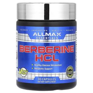 Essentials, берберин гидрохлорид, 30 веганских капсул Allmax