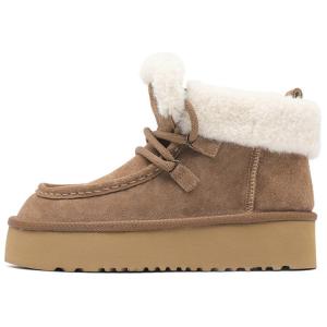 Женские зимние ботинки DAPHNE с меховыми отворотами, коричневый