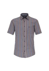 Повседневная рубашка с коротким рукавом в клетку свободного покроя Casamoda, синий