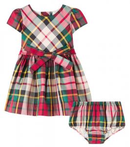 Комплект платье и шорты в клетку Polo Ralph Lauren Kids, 185  Red Cream Multi