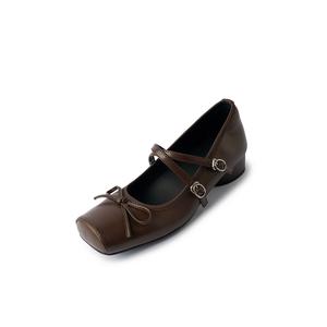 Yeezyy Reezy Женские туфли Мэри Джейн на массивном каблуке коричневые, цвет Brown