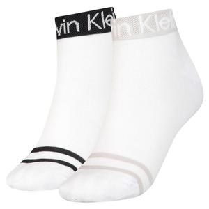 Носки Calvin Klein Logo Welt Quarter short 2 шт, белый