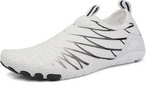 Водные туфли для женщин и мужчин, быстросохнущая обувь для походов, босоножки, акваносочки, спортивная обувь для плавания, бассейна, пляжа, легкая и дышащая обувь для плавания и ходьбы для взрослых Weinexra, E-white