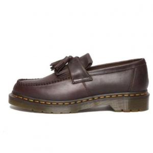 Кожаные лоферы Dr. Martens Adrian Crazy Horse с кисточками, темно-коричневые