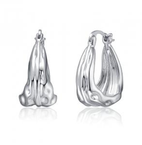 Скульптурные серьги-кольца «Водопад» Rachel Glauber, белый