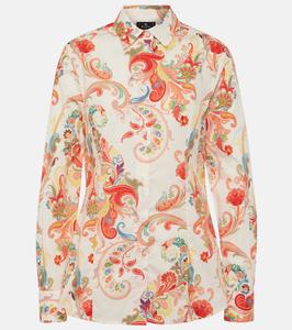 Рубашка из хлопковой смеси с узором пейсли Etro, Print On White Base