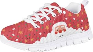 Модные детские кроссовки для девочек, повседневная обувь для отпуска Fonplted, Christmas Santa Claus