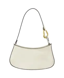 Кожаная сумка-хобо кремового цвета с кольцами Staud, белый