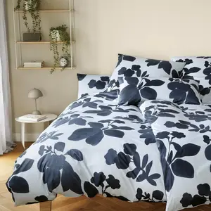 Элегантный комплект постельного белья из трикотажа Мако Shadows, цвет Denim-Blue, размер 155x220+40x80 Elegante