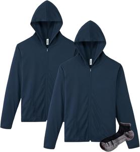 Мужская толстовка на молнии Glimmer 00338-AMZ, плотность ткани 4,4 унции, быстросохнущая, с длинными рукавами, с защитой от УФ-излучения, темно-синий