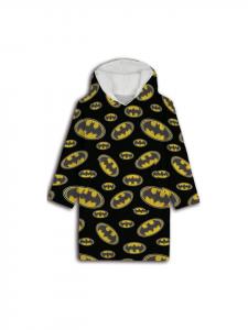 Теплое одеяло с капюшоном Бэтмен для детей - удобное одеяло одного размера черного цвета Batman