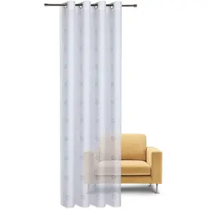 Занавеска Gian с люверсами, 1 шт., размеры ВxШ: 235x140 см, современная штора с люверсами, с принтом Gerster, белый