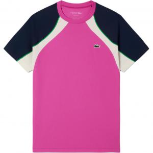 LACOSTE Футболка мужская Pink/Marine Blue/White