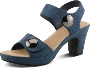 Женские сандалии PATRIZIA DADE-WOVEN на липучке - фактурная искусственная кожа с золотыми пуговицами, регулируемая посадка, синий